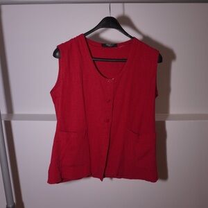 Italian Red Sleeveless Vest Top